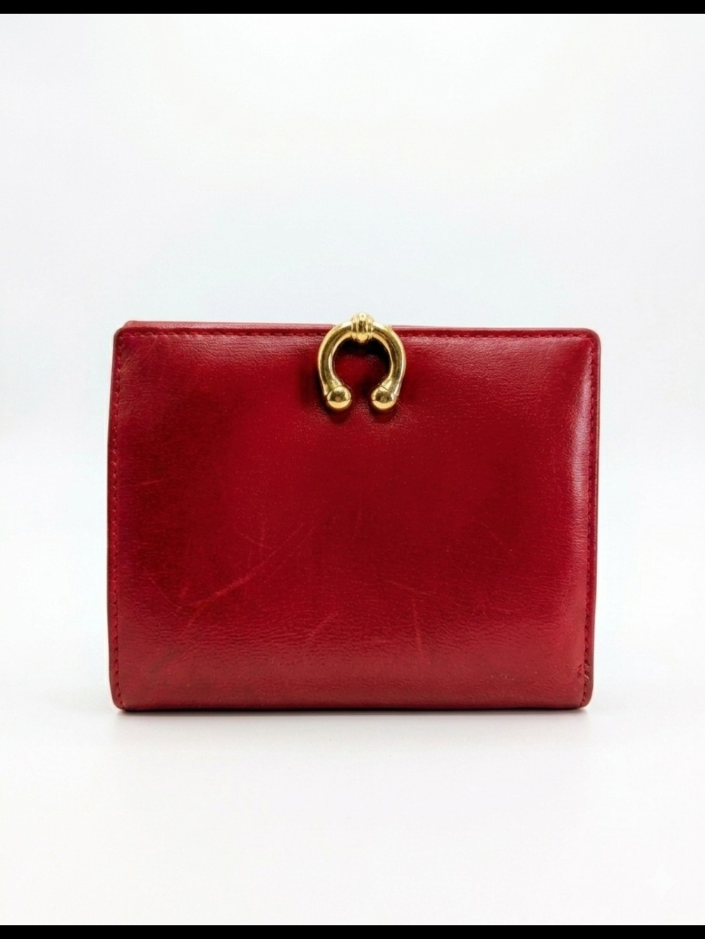 Gucci Vintage Red Calfskin Leather Compact Bifold Wallet - EUC!